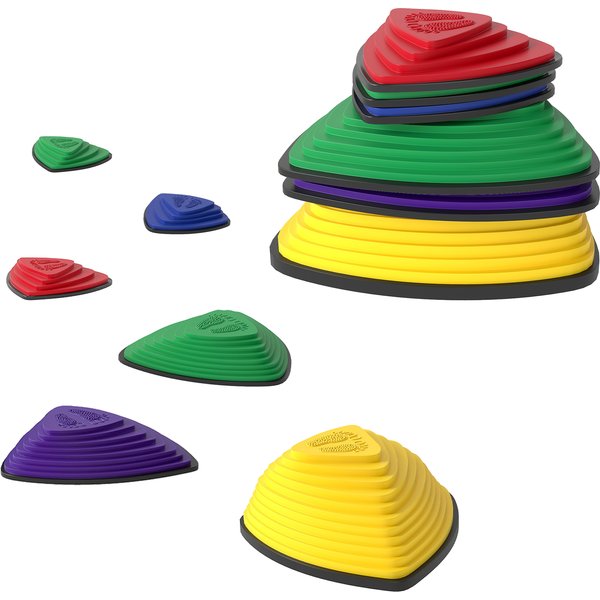 AIYAPLAY Balanciersteine 6 Stück Rutschfeste Stapelsteine Trittsteine zur Förderung von Balance Gleichgewichts, für Indoor, Outdoor für Kinder 3-8 Jahren Aosom