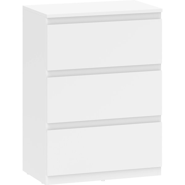HOMCOM Kommode Sideboard mit 3 Schubladen Schrank modern Schubladenschrank Kommodenschrank für Wohnzimmer Schlafzimmer Flur Weiß, 55 x 34 x 75 cm Aosom