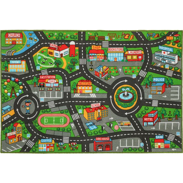 Aiyaplay Tapis De Jeu Pour BéBé, Tapis De Sol AntidéRapant, Motif De Route De La Ville, 200 X 150 Cm, Multicolore-image