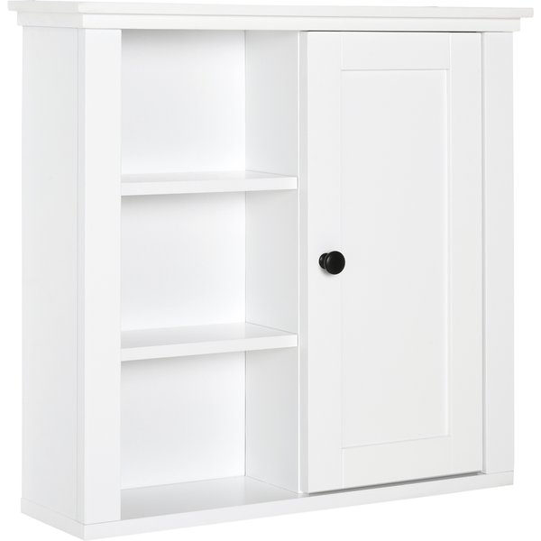 HOMCOM Badschrank Küchenschrank Hängeschrank Badezimmerschrank Badregal Wandschrank vestellbarer Einlegeboden 3 x Fach Holz Weiß 53 x 14,5 x 50,5 cm Aosom