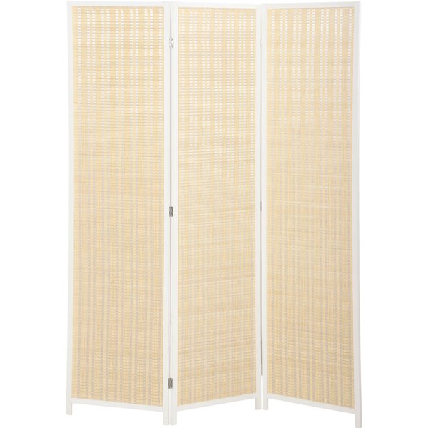 Homcom Paravent En Bois SéParateur De PièCe Closion De SéParation Pliable 3 Panneaux 135 X 180 Cm Blanc-image