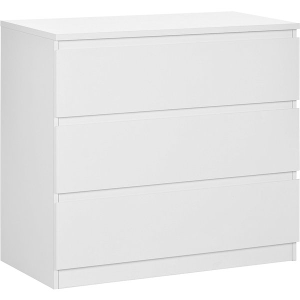 Homcom Commode 3 Tiroirs, Meuble De Rangement éPuré Pour Chambre, IntéRieur, 80L X 39P X 73H Cm-image