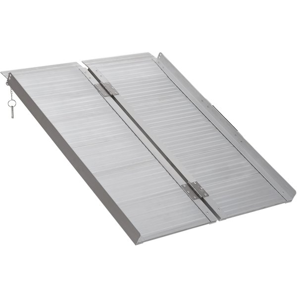 Homcom Rampe D'accèS Pliable AntidéRapante En Aluminium Pour Fauteuil Roulant Charge Max 270 Kg Aosom France-image