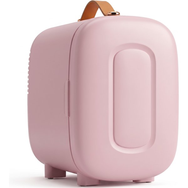 HOMCOM Mini Kühlschrank 4 L Kleiner Kosmetikkühlschrank mit Kühl- und Heizfunktion, Tragbarer Schönheitskühlschrank für Kosmetik, Getränke, Obst, Rosa Aosom