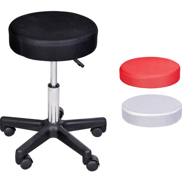Homcom Tabouret De Massage Pivotant à Roulettes RéGlable Avec Housses ColoréEs Aosom France-image