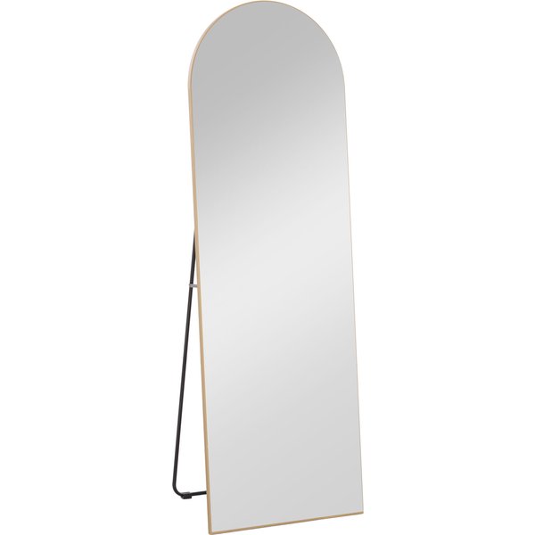 Homcom Miroir En Pleine Longueur 50 X 150 Cm Miroir Sur Pied Grand Miroir Mural Sans Cadre Pour Salon, Ton Doré-image