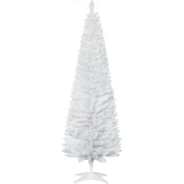 HOMCOM Weihnachtsbaum Tannenbaum 180 cm mit Kunststoffständer, 390 Spitzen Weiß Ø 55 cm, ideal für festliche Dekoration Aosom.de
