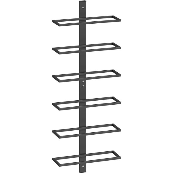 HOMCOM Wall Mounted Wine Rack, 6 Tier Metal Wine Display Rack, Storage Holder for Kitchen, Black