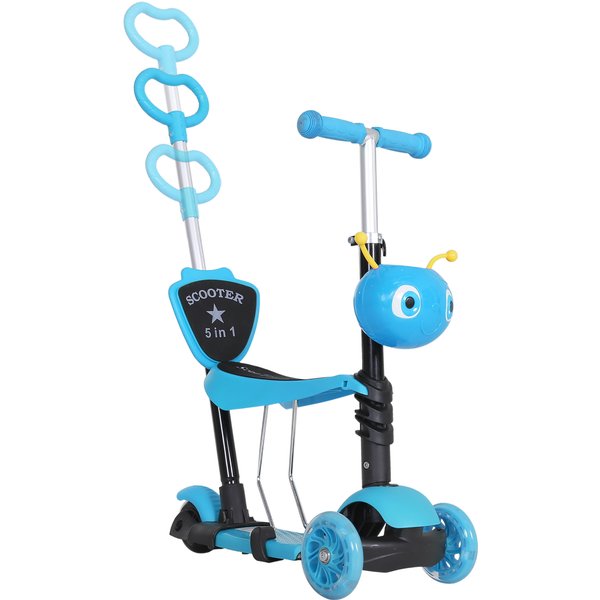 HOMCOM Scooter Tretroller Kinderroller Cityroller Kickboard Lenker Teleskoprohr höhenverstellbar Blau 62 x 25 x 72,5 cm Aosom