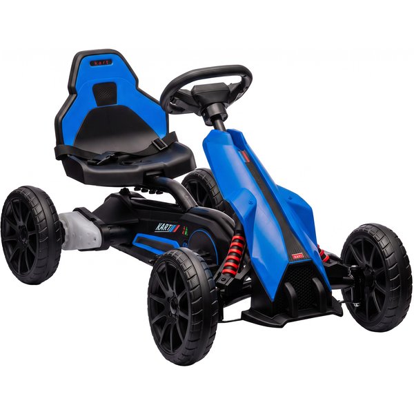 HOMCOM Elektro Go-Kart für Kinder 3-5km/h Gokart mit 2-Fach verstellbarem Geschwindigkeit, Sicherheitsgurt, EVA-Räder, Kinderauto Kinderfahrzeug für 3-8 Jahre Kinder, Blau Aosom