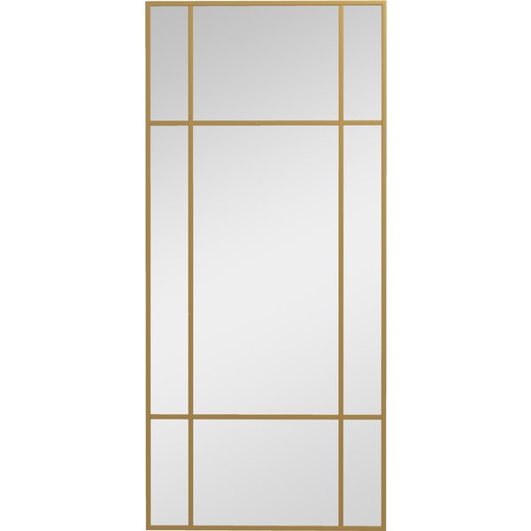 HOMCOM Wandspiegel 110 x 50 cm dekorativer Spiegel mit Metallrahmen, rechteckiger Spiegel für Schlafzimmer, Badezimmer Gold Aosom