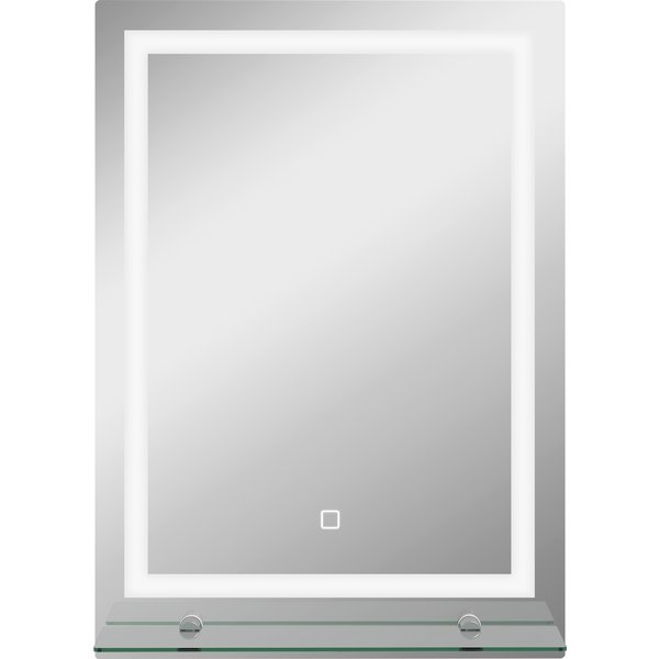 kleankin Badspiegel mit Beleuchtung, Wandspiegel mit 3 Lichtfarben, IP44 Lichtspiegel mit Touch-Schalter, Memory-Funktion, Badezimmerspiegel aus Alu, 50 x 70 cm Aosom