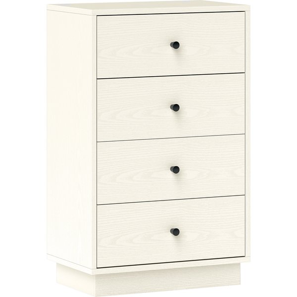 Homcom Commode 4 Tiroirs Moderne, Meuble De Rangement Pour Chambre à Coucher, Salon, EntréE, 47 X 29 X 75 Cm, Blanc-image