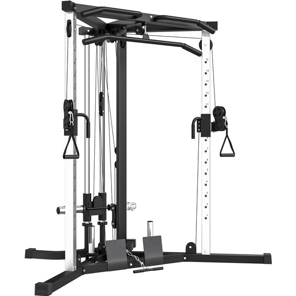 SPORTNOW Home-Gym-Maschine, Multifunktionales Fitnessgerät mit Klimmzugstange, 15-fach verstellbare Krafttrainingsstation für Oberkörperfitness Aosom