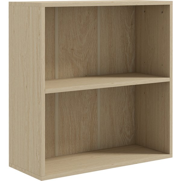 Homcom BibliothèQue éTagèRe De Rangement Avec 2 Compartiments Et éTagèRe RéGlable, 60 X 24 X 63 Cm, Effet Bois Naturel-image