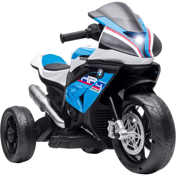Homcom Moto éLectrique Pour Enfants 3 Roues 6 V 2,5 Km/H Musique Interface Usb 82,5 X 42 X 54 Cm Bleu-image