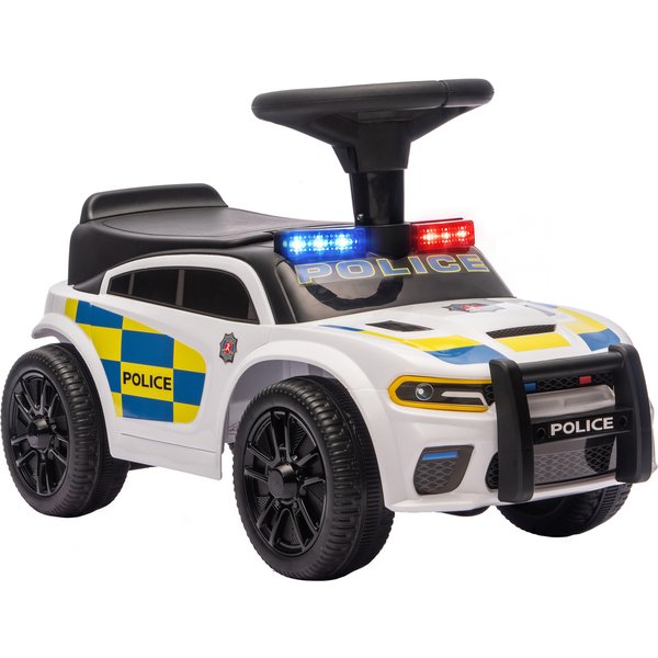Aiyaplay Voiture Pousseuse Enfant Police Avec Musique Et LumièRe, Protection Anti-Basculement & Rangement Sous Le SièGe 18-36 Mois Blanc-image