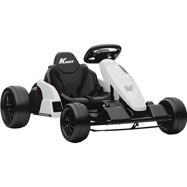 Aiyaplay Go-Kart éLectrique 24 V Pour Enfants Jusqu’à 18 Km/H, Fonction Drift, Drift-Kart à 2 Moteurs, SièGe RéGlable, Blanc-image