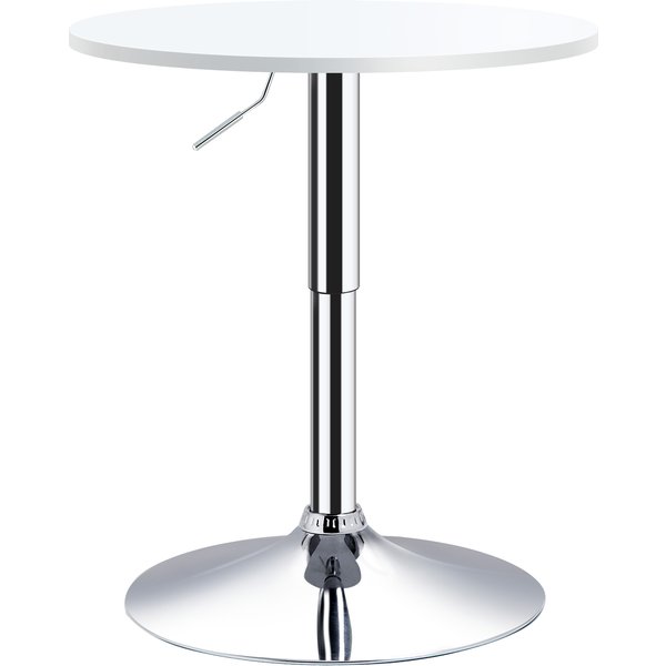 Homcom Table De Bar Ronde Mange-Debout Table De Bistro Hauteur RéGlable 69-93 Cm Et Plateau Pivotant, Base En MéTal-image