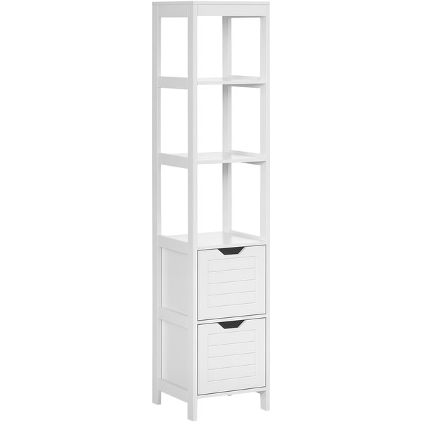 Kleankin Meuble Colonne De Salle De Bain Armoire Haute Meuble Rangement Avec 3 éTagèRes Et 2 Tiroirs En Mdf - 30 X 30 X 144 Cm-image