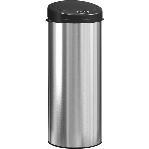 Homcom Poubelle De Cuisine Automatique 55 L En Acier Inoxydable Avec Capteur Infrarouge Fermeture Douce Anti-Traces Argenté-image