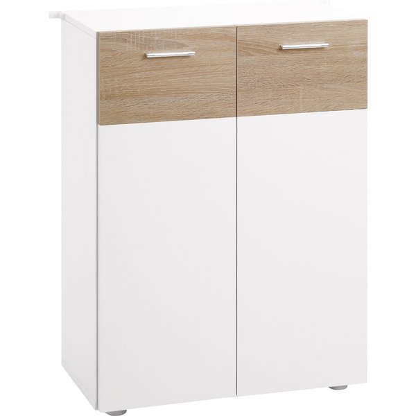 Kleankin Meuble Bas De Salle De Bain Placard 2 Portes 2 éTagèRes Dim. 60L X 30L X 85H Cm-image