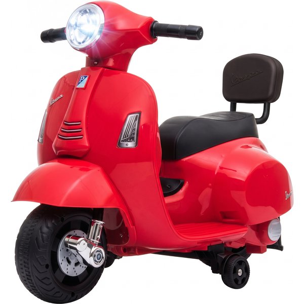 Aiyaplay Moto éLectrique Pour Enfants 1.5-3 Ans Mini Vespa GTS 6V, Rouge-image