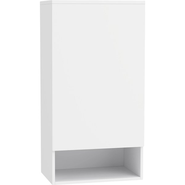 Homcom Armoire De Salle De Bain à Fixer Au Mur, Avec éTagèRes RéGlables Et Porte, Blanc-image