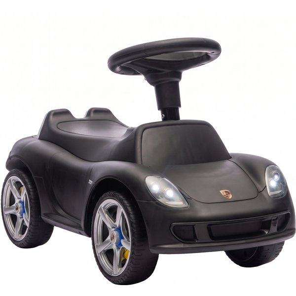 Aiyaplay Voiture Porteur Enfant Porsche Avec Klaxon, LumièRes, Sons De Moteur, Pour 18–36 Mois, Noir Mat-image