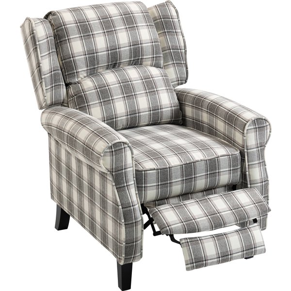 HOMCOM 160° Reclining Armchair, with Footrest - Grey and White