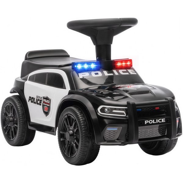 Aiyaplay Voiture à Pousser Police Avec Musique Et LumièRe, Protection Anti-Basculement & Rangement Sous Le SièGe 18-36 Mois Noir-image