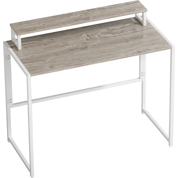 Homcom Bureau D'ordinateur Pliable Avec Support D'éCran, Pour Chambre, Petits Espaces, 100 X 48 X 87,5 Cm, Bois Naturel-image