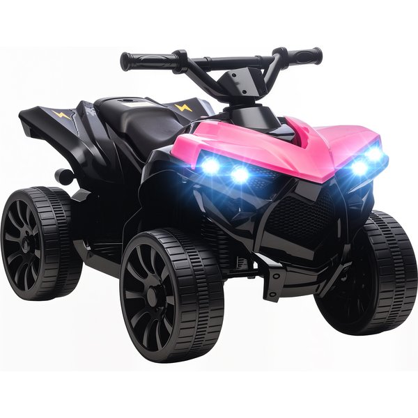 AIYAPLAY 6V Kids ATV, 4 Wheeler Electric Ride on Car with Music and LED Headlights, for Ages 3-8 Years Boys and Girls, Pink
