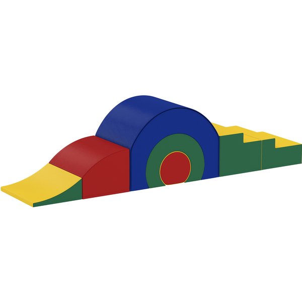 AIYAPLAY Schaumstoff Bausteine Kinder 5 tlg. Klettern Softbausteine Riesenbausteine Großbausteine Bauklötze Bausteinset Kunstleder Bunt Aosom