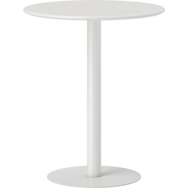 HOMCOM Dining Table, Round Kitchen Table with Steel Base for Living Room, Dining Room, 60 x 60 x 72cm, White