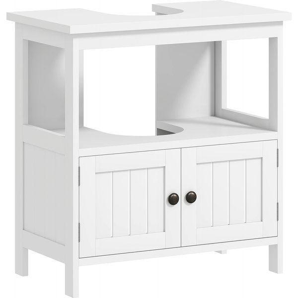 kleankin Waschbeckenunterschrank Unterschrank in Weiß mit offenem Fach, Badezimmerschrank, 60x30x60cm Aosom