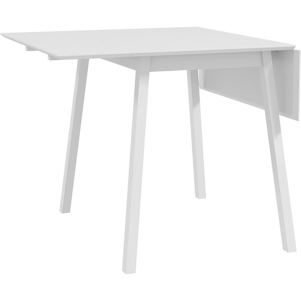 Homcom Table De Cuisine Pliable Table à Manger Pliante Avec Plateau Rabattable En Bois Pour 2 à 4 Personnes Blanc-image