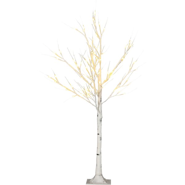 HOMCOM Kunstbaum 120 cm Birkenbaum mit LED Beleuchtung Weihnachtsbaum Lichterbaum in Warmweiß für festliche Weihnachtsdeko Aosom.de
