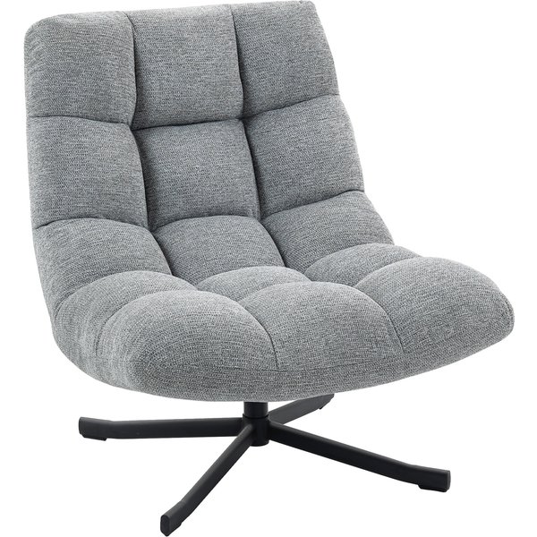 Homcom Fauteuil Salon Sans Accoudoirs, Chaise Pivotante En Tissu Chenille ImperméAble, Assise Large, 75 X 95 X 90 Cm, Gris-image