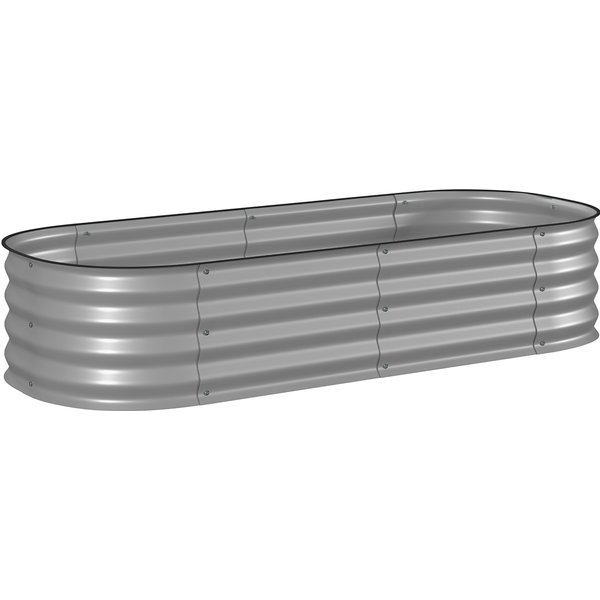 Outsunny Hochbeet Metall Pflanzkasten 150 x 62 x 30 cm Gemüsebeet DIY Blumenkasten mit offenem Boden für Garten Balkon Kräuterbeet Silber Aosom.de