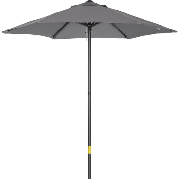 Outsunny Sonnenschirm Ø196 cm, Drehbar Sonnenschirm mit Knickfunktion, sechseckig Balkonschirm Strandschirm windfest stabil Marktschirm Kurbelschirm Sonnenschutz für Strand Balkon Garten, Dunkelgrau Aosom