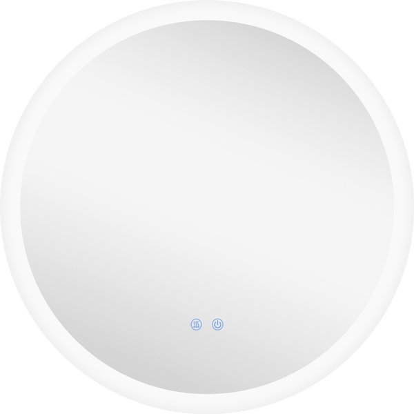 kleankin Beleuchteter Badspiegel Wandspiegel Ø70 cm mit 3 Lichtfarben, IP44, Touch-Schalter, Anti-Beschlag für modernes Badezimmer Aosom.de