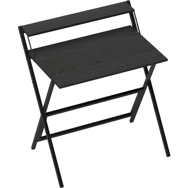 HOMCOM 81.5 cm Folding Computer Desk with Monitor Shelf - Black