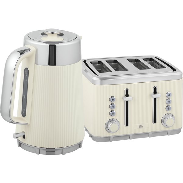 HOMCOM Wasserkocher Toaster Set 1,7L 2200W Schnell Wasserkocher mit Edelstahl-Innenraum, Kalkfilter, Kühl-Gefühl-Gehäuse, Thermostat 4 Scheiben Toaster mit 7 Bräunungsstufen, Krümelfach Aosom