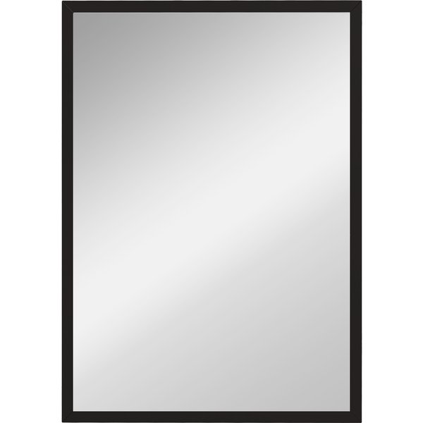 Homcom Miroir Mural Rectangulaire 50 X 70 Cm, Cadre En Bois Noir, IdéAl Pour La Salle De Bain, Salon Ou Chambre-image