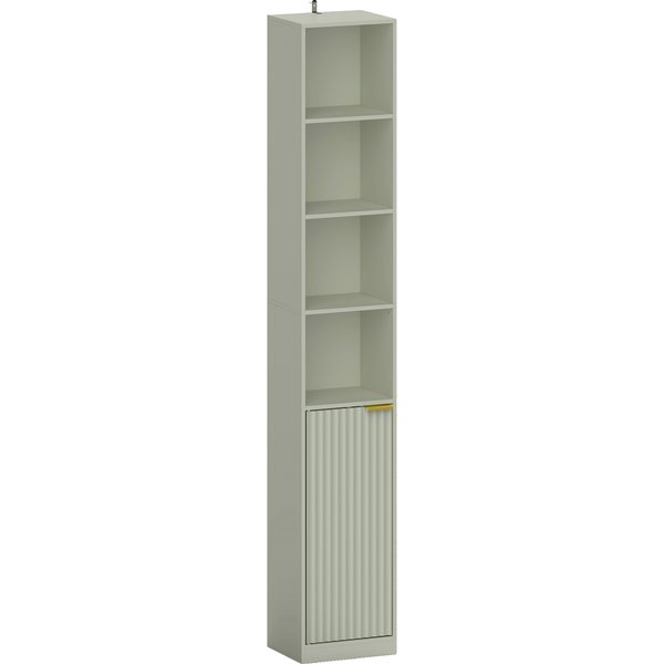 HOMCOM Bookcase Adjustable Shelf Bookshelf Anti-Tip Hardware 6-Tier Storage Cabinet Light Green
