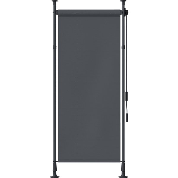 Outsunny Senkrechtmarkise Sonnenschutz Balkonrollo 120x220-310cm wetterfest mit Kurbel Polyester Dunkelgrau für Terrasse & Garten Aosom.de