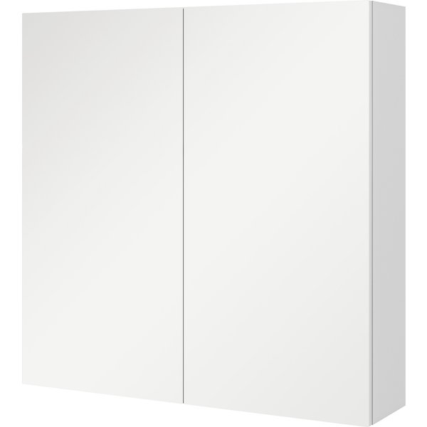 Kleankin Armoire Murale De Salle De Bain Miroir Placard De Rangement 2 Portes 3 Niveaux éTagèRe RéGlable 60 X 15 X 60 Cm Blanc-image