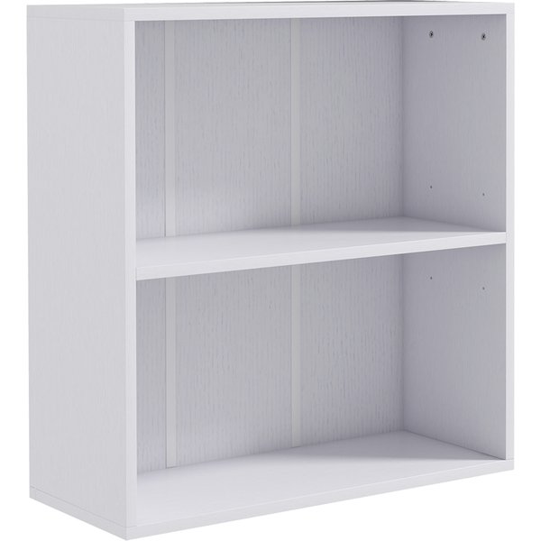Homcom BibliothèQue éTagèRe De Rangement Avec 2 Compartiments Et éTagèRe RéGlable, 60 X 24 X 63 Cm, Blanc-image