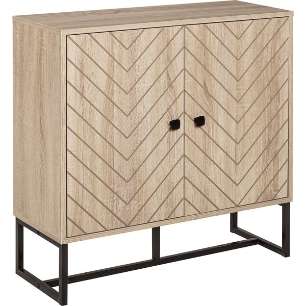 Homcom Buffet Meuble De Rangement 2 Portes Bois Et Pieds En MéTal Noir Dim. 80L X 29,5L X 80H Cm-image